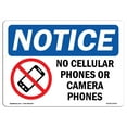 thumbnail image 1 of OSHA Notice Sign - No Cellular Phones Or Camera Phones |  Aluminum Sign | Protect Your Business, Construction Site, Warehouse & Shop Area |  Made in the USA, 1 of 6
