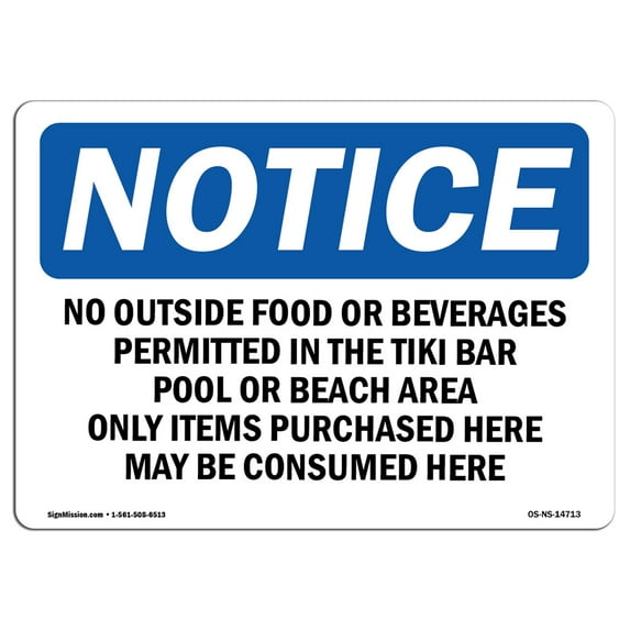 SignMission OS-NS-A-710-V-14880 7 x 10 in. OSHA Notice Sign - No Swimming Pool Closed