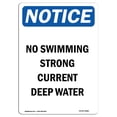 thumbnail image 1 of SignMission OS-NS-A-710-V-14882 7 x 10 in. OSHA Notice Sign - No Swimming Strong Current Deep Water, 1 of 6