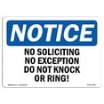 thumbnail image 1 of OSHA Notice Sign - No Soliciting No Exceptions Do Not Knock Or Ring! 24" X 18" Aluminum Sign Protect Your Business, Work Site, Warehouse & Shop, 1 of 6