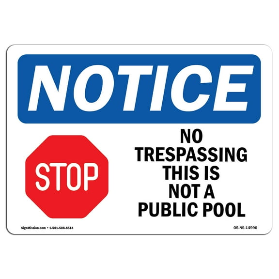 OSHA Notice Sign - No Trespassing This Is Not A |  Aluminum Sign | Protect Your Business, Construction Site, Warehouse & Shop Area |  Made in the USA