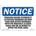 thumbnail image 1 of SignMission OS-NS-P-710-L-17209 7 x 10 in. OSHA Notice Sign - Persons Having Currently Active Diarrhea, 1 of 5