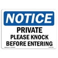 thumbnail image 1 of OSHA Notice Sign - Private Please Knock Before Entering |  Aluminum Sign | Protect Your Business, Construction Site, Warehouse & Shop Area |  Made in the USA, 1 of 6