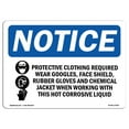 thumbnail image 1 of OSHA Notice Sign - Protective Clothing Required |  Aluminum Sign | Protect Your Business, Construction Site, Warehouse & Shop Area |  Made in the USA, 1 of 6