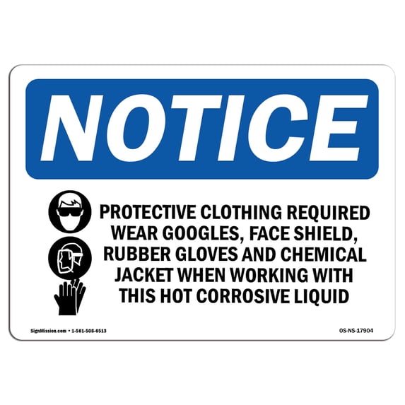 OSHA Notice Sign - Protective Clothing Required | Aluminum Sign | Protect Your Business, Construction Site, Warehouse & Shop Area | Made in the USA