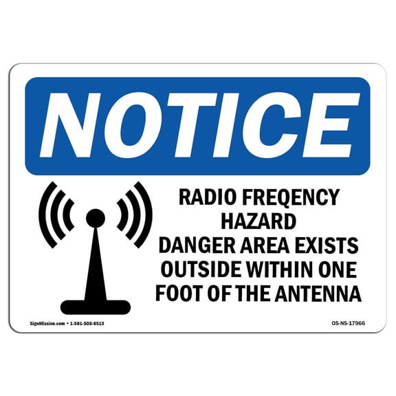 OSHA Notice Sign - Radio Frequency Hazard Danger | Aluminum Sign | Protect Your Business, Construction Site, Warehouse & Shop Area | Â Made in the USA