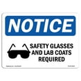 thumbnail image 1 of SignMission OS-NS-A-710-L-18158 7 x 10 in. OSHA Notice Sign - Safety Glasses & Lab Coats Required, 1 of 6