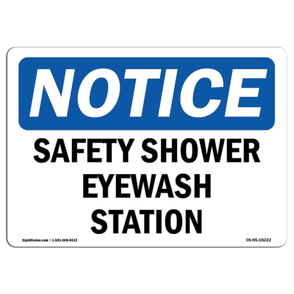 OSHA Notice Sign - Safety Shower Eyewash Station | Aluminum Sign | Protect Your Business, Construction Site, Warehouse & Shop Area | Made in the USA