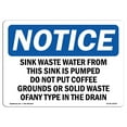 thumbnail image 1 of SignMission OS-NS-A-710-L-18329 7 x 10 in. OSHA Notice Sign - Sink Waste Water From This Sink is Pumped, 1 of 6