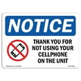 thumbnail image 1 of OSHA Notice Sign - Thank You For Not Using Your |  Aluminum Sign | Protect Your Business, Construction Site, Warehouse & Shop Area |  Made in the USA, 1 of 6