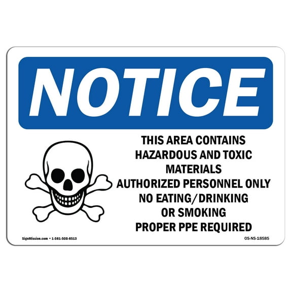 OSHA Notice Sign - This Area Contains Hazardous |  Aluminum Sign | Protect Your Business, Construction Site, Warehouse & Shop Area |  Made in the USA