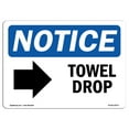 thumbnail image 1 of OSHA Notice Sign - Towel Drop [Right Arrow] |  Aluminum Sign | Protect Your Business, Construction Site, Warehouse & Shop Area |  Made in the USA, 1 of 6