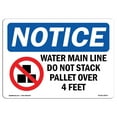 thumbnail image 1 of SignMission OS-NS-A-710-L-18975 7 x 10 in. OSHA Notice Sign - Water Main Line Do Not Stack, 1 of 6