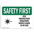 thumbnail image 1 of OSHA SAFETY FIRST Sign - Eye Protection Required When With Symbol | Aluminum Sign | Protect Your Business, Work Site, Warehouse | Made in the USA, 1 of 6