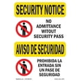 thumbnail image 1 of OSHA SECURITY NOTICE Sign - No Admittance Security Bilingual | Aluminum Sign | Protect Your Business, Work Site, Warehouse & Shop Area | Made in the USA, 1 of 6
