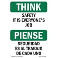 thumbnail image 1 of OSHA THINK Sign - Safety It Is Everyone's Job Bilingual | Aluminum Sign | Protect Your Business, Construction Site, Warehouse & Shop Area | Made in the USA, 1 of 6