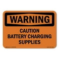 thumbnail image 1 of SignMission OS-WS-A-710-L-12516 7 x 10 in. OSHA Warning Sign - Caution Battery Charging Supplies, 1 of 6