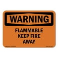 thumbnail image 1 of OSHA WARNING Sign - Flammable Keep Fire Away | Aluminum Sign | Protect Your Business, Construction Site, Warehouse & Shop Area | Made in the USA, 1 of 6
