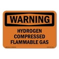 thumbnail image 1 of OSHA WARNING Sign - Hydrogen Compressed Flammable Gas | Aluminum Sign | Protect Your Business, Construction Site, Warehouse & Shop Area | Made in the USA, 1 of 6