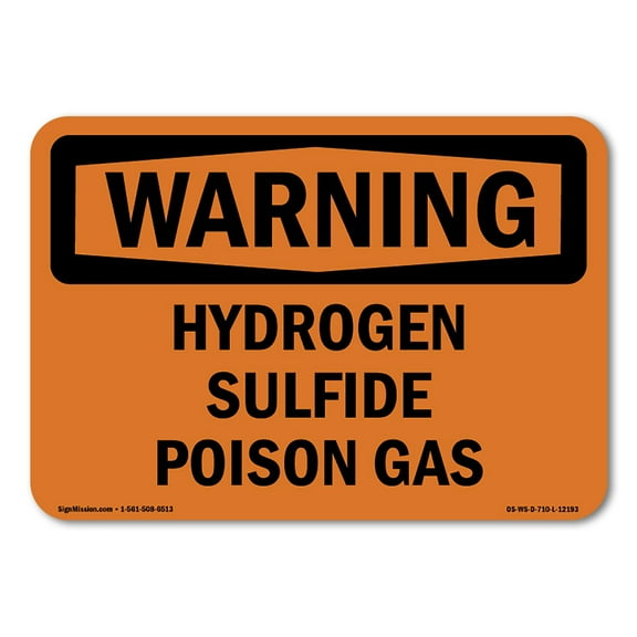 OSHA WARNING Sign - Hydrogen Sulfide Poison Gas | Aluminum Sign | Protect Your Business, Construction Site, Warehouse & Shop Area | Made in the USA
