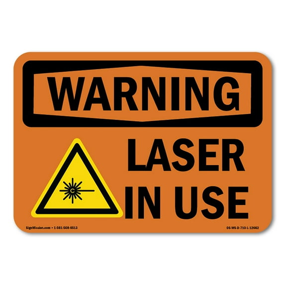 OSHA WARNING Sign - Laser In Use | Aluminum Sign | Protect Your Business, Construction Site, Warehouse & Shop Area | Made in the USA