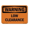 thumbnail image 1 of OSHA WARNING Sign - Low Clearance | Aluminum Sign | Protect Your Business, Construction Site, Warehouse & Shop Area | Made in the USA, 1 of 6