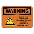 thumbnail image 1 of SignMission OS-WS-A-710-L-12309 7 x 10 in. OSHA Warning Sign - Pinch Point Contact with Vehicle with Symbol, 1 of 6
