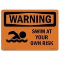 thumbnail image 1 of SignMission  7 x 10 in. OSHA Warning Sign - Swim At Your Own Risk, 1 of 1