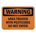 thumbnail image 1 of OSHA WARNING Sign - Treated With Pesticides Do Not Enter | Aluminum Sign | Protect Your Business, Work Site, Warehouse & Shop Area | Made in the USA, 1 of 6