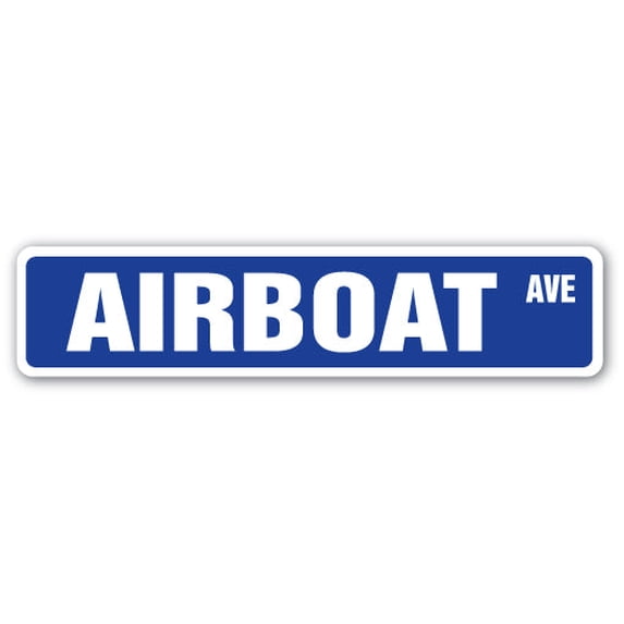 AIRBOAT Street Sign boating everglades bayou Louisiana fishing | Indoor/Outdoor | 30" Wide