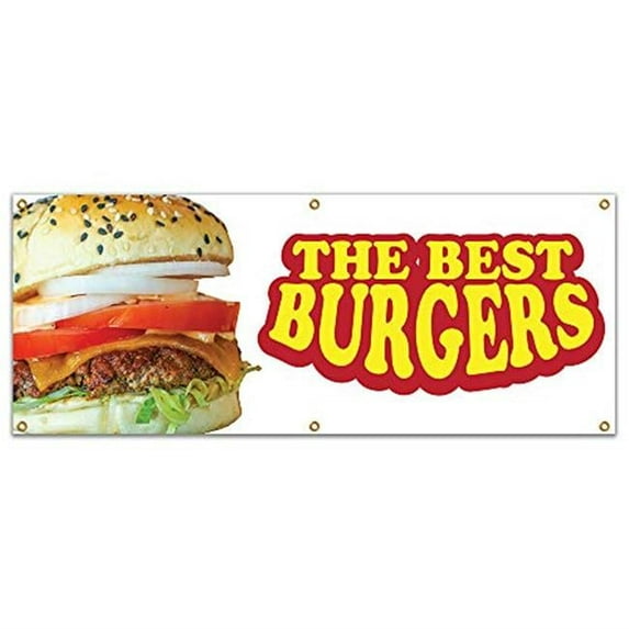 The Best Burgers 72" Banner Concession Stand Food Truck Single Sided