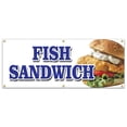 thumbnail image 1 of SignMission B-72 Fish Sandwich 72 in. Fish Sandwich Banner Sign - Haddock Cod Fresh Deep Fried Beer Battered, 1 of 4