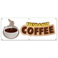 thumbnail image 1 of SignMission B-72 Fresh Hot Coffee 72 in. Fresh Hot Coffee Banner 24 x Heavy Duty 13 oz Vinyl Banner with Grommets Single Sided, 1 of 4