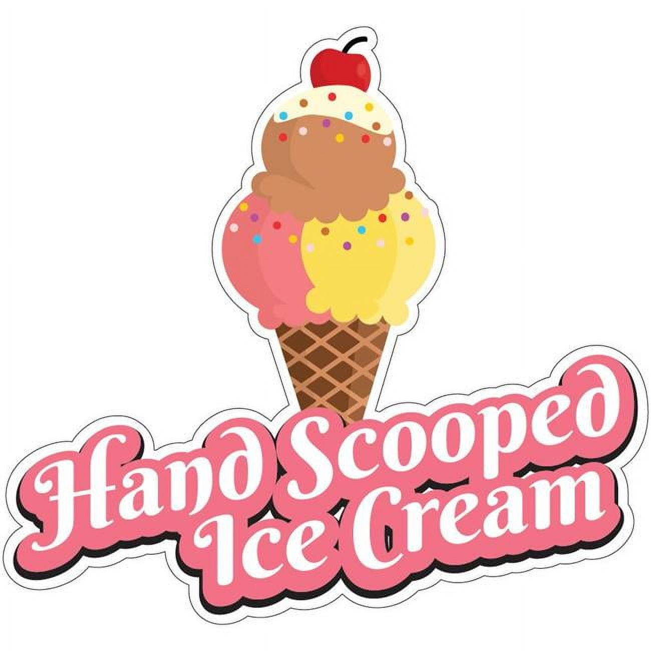 SignMission 72 in. Hand Scooped Ice Cream Banner with Concession Stand Food Truck Single Sided