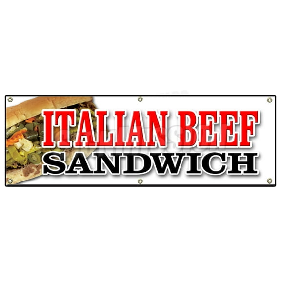72" ITALIAN BEEF SANDWICH BANNER SIGN salami meat deli italian restaurant