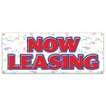 thumbnail image 1 of 72" NOW LEASING BANNER SIGN for lease rent office retail space apartment apt, 1 of 4