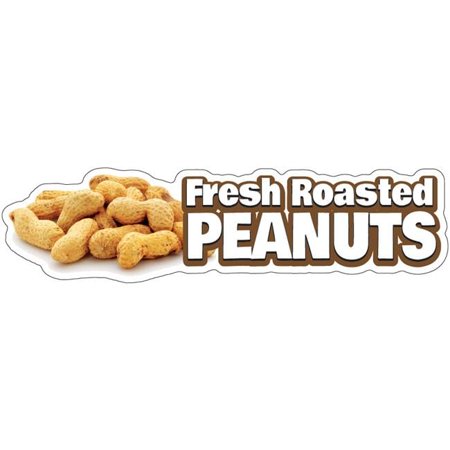 SignMission 8 in. Decal Concession Stand Food Truck Sticker - Fresh Roasted Peanuts