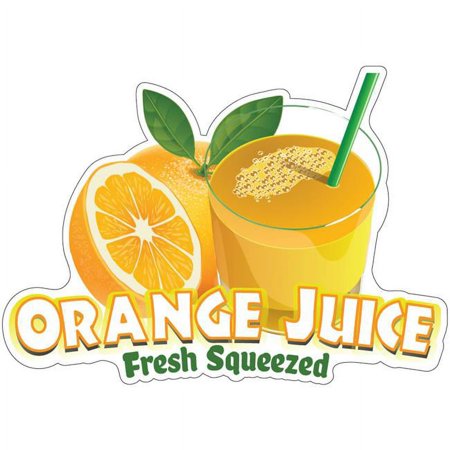 SignMission 8 in. Decal Concession Stand Food Truck Sticker - Orange Juice