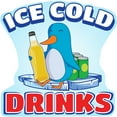 thumbnail image 1 of SignMission 8 in. Ice Cold Drinks 2 Concession Decal Sign - Cart Trailer Stand Sticker Equipment, 1 of 3