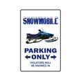 thumbnail image 1 of SNOWMOBILE Parking Aluminum Sign snowmobiling driver racing | Indoor/Outdoor | 18" Tall, 1 of 4