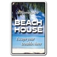 thumbnail image 1 of SignMission 8 x 12 in. Beach House Welcome Decal - Vacation Ocean Lake Condo, 1 of 4