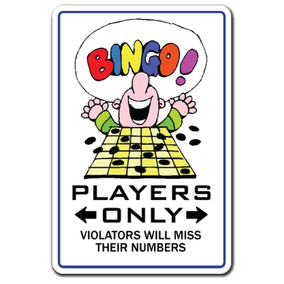 SignMission 8 x 12 in. Bingo Player Decal - Card Players Caller Markers Ball Fun