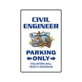 thumbnail image 1 of SignMission 8 x 12 in. Civil Engineer Parking Decal - Surveying Tools Rulers Asce Professor Highway, 1 of 4