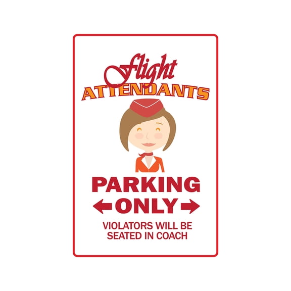 SignMission 8 x 12 in. Flight Attendants Decal - Hostess Stewardess Airline Fly Airport Layover
