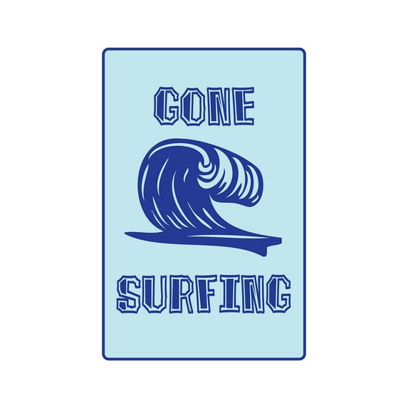 SignMission 8 x 12 in. Gone Surfing -Decal Decal - Beach Decor Surfboard Boogie Board
