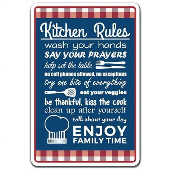 KITCHEN RULES Sign kitchen home rules family food clean cook | Indoor/Outdoor | 12" Tall