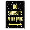 thumbnail image 1 of SignMission 8 x 12 in. No Swimsuits After Dark Decal - Pool Spa Hot Tub Nudist Swimming Bathing, 1 of 4