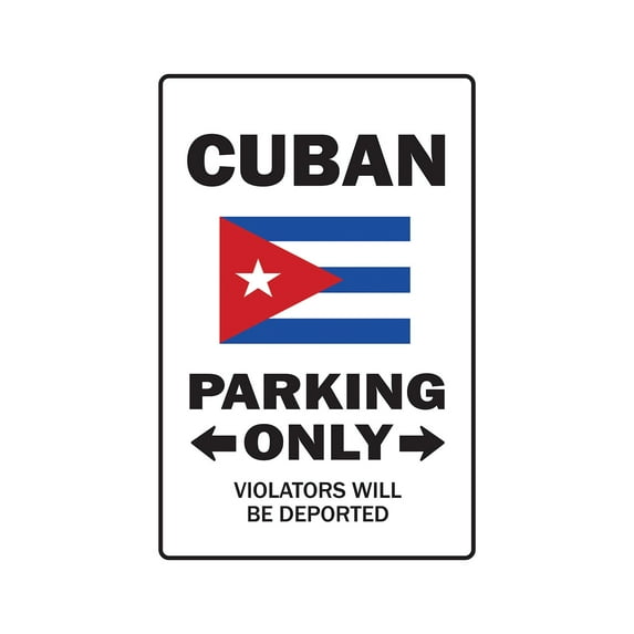 SignMission 8 x 12 in. Parking for Cuban Only Decal - Cuba Flag National Pride Love