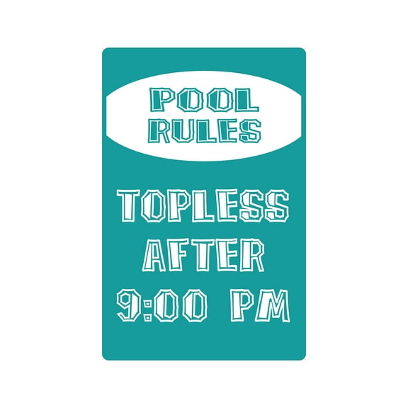 SignMission 8 x 12 in. Pool Rules Parking Decal - Swim Swimming Bathing Backyard