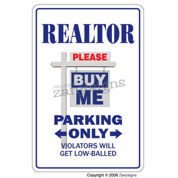 SignMission 8 x 12 in. Realtor Decal - Parking Street Real Estate Property Agent Sales Homes Morte
